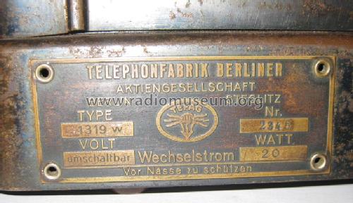 Tefakron 1319W; Tefag; Telephon (ID = 1589859) Radio