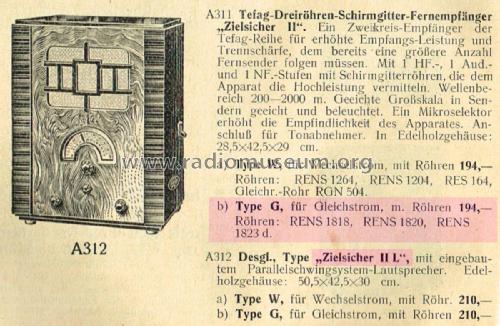 Zielsicher II LG ; Tefag; Telephon (ID = 1781666) Radio