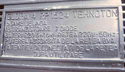 Gloria 4 RP 1524; Tehnoton S.A.; Iasi (ID = 613915) Radio