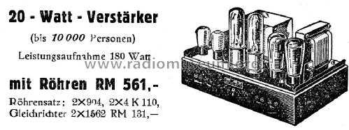 Verstärker 20e; TeKaDe TKD, (ID = 817259) Ampl/Mixer