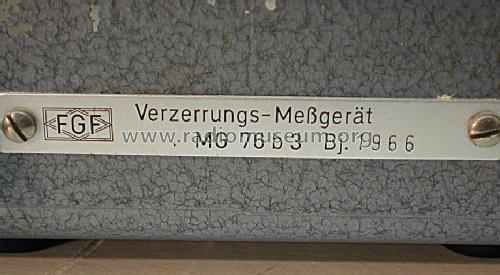 Verzerrungs-Messgerät MG 76b3; TeKaDe TKD, (ID = 1376384) Equipment