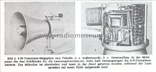 Transistoren-Megaphon ; TeKaDe TKD, (ID = 1826522) Verst/Mix