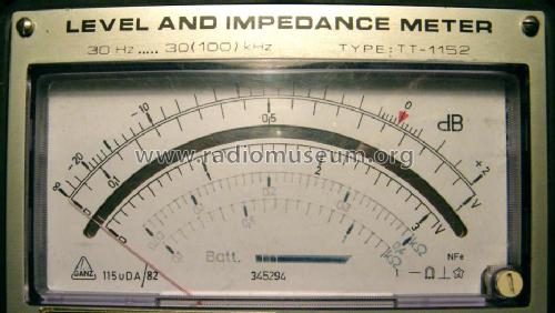 Level & Impedancia Meter TT-1152; Telmes Szövetkezet (ID = 770410) Equipment