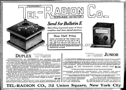 Permanent Crystal Detector Duplex; Tel-Radion Co.; New (ID = 1031884) Radio part