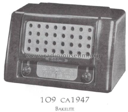 109 Ch= A late; Tele-Tone Radio Corp (ID = 1514840) Radio