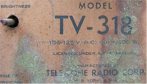 TV-318 Ch= TAM; Tele-Tone Radio Corp (ID = 697697) Televisión