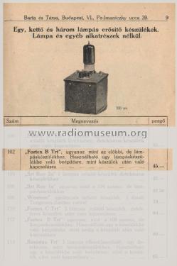 Fortex B / Einröhren Niederfrequenz Verstärker ; Telefongyar, Terta (ID = 2219837) Ampl/Mixer