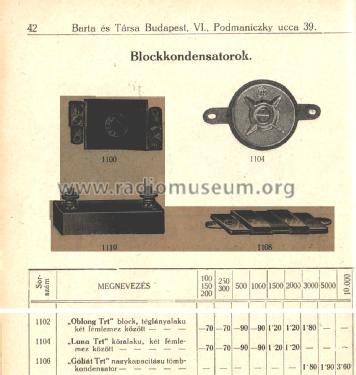 Tömb kondenzátor / Block Capacitor Luna 250cm; Telefongyar, Terta (ID = 2220157) Radio part