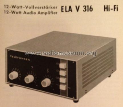 12-Watt-Vollverstärker ELA V 316 Hi-Fi; Telefunken (ID = 1613435) Ampl/Mixer