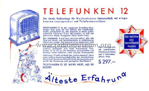 12W/ES; Telefunken (ID = 112049) Radio