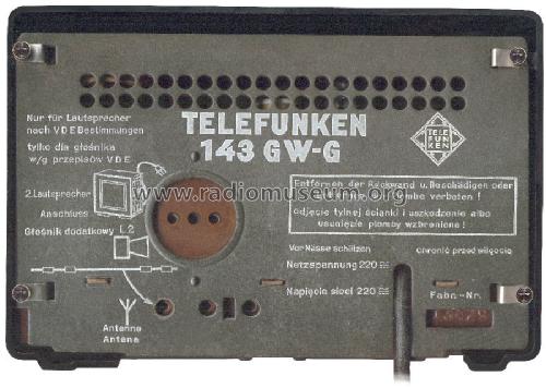 143GW-G ; Telefunken (ID = 536752) Radio