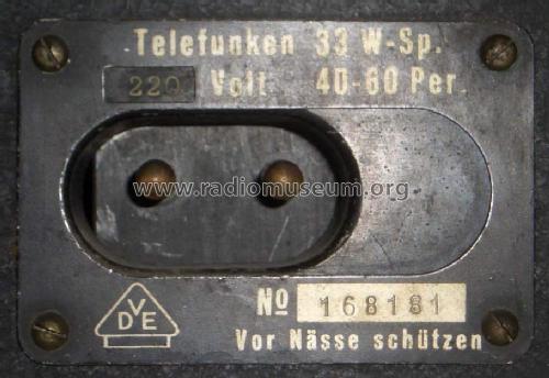 33 W-Sp. - T33W-Sp.; Telefunken (ID = 1385887) Radio