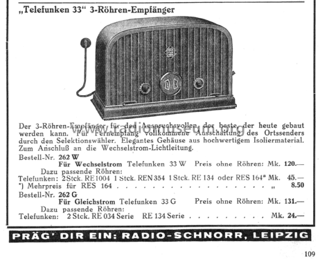 33G ; Telefunken (ID = 2838882) Radio