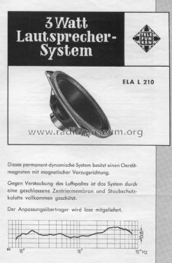 3W Lautsprecher-System ELA L 210; Telefunken (ID = 3054434) Speaker-P