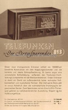 813GW ; Telefunken (ID = 1752761) Radio