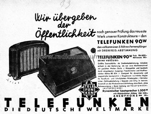 90W; Telefunken (ID = 3112378) Radio