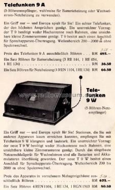 9A ; Telefunken (ID = 1347209) Radio