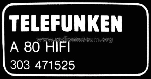 A 80 HIFI 303 471525; Telefunken (ID = 1673649) Ampl/Mixer