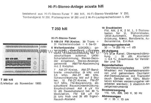 acusta hifi T250 hifi; Telefunken (ID = 2062026) Radio