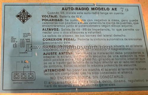 AE-70; Telefunken (ID = 2890374) Car Radio