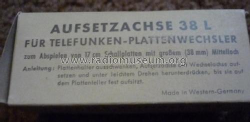 Aufsetz Achse - Adapter Spindle 38 L; Telefunken (ID = 1742123) Divers