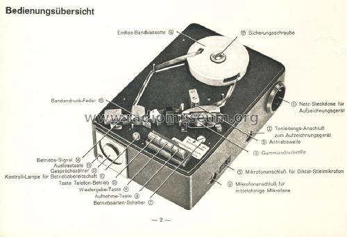 Automatischer Telefon-Anrufbeantworter T104; Telefunken (ID = 1279104) Telefonia