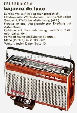 Bajazzo de luxe 201; Telefunken (ID = 2210416) Radio