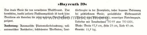 Bayreuth 39A; Telefunken (ID = 2778461) Enrég.-R