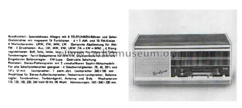 Bolero Stereo 2081W; Telefunken (ID = 1075590) Radio