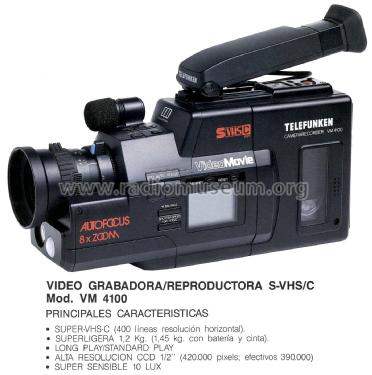 Camera Recorder S-VHSVM 4100; Telefunken (ID = 3011028) TV-studio