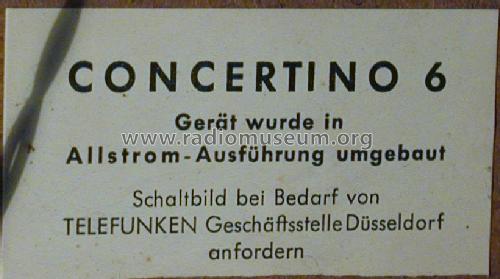 Concertino 6 ; Telefunken (ID = 667951) Radio