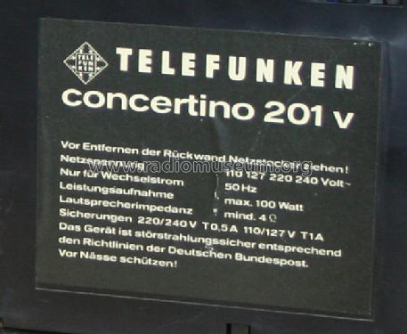 Concertino HiFi 201V; Telefunken (ID = 1586965) Radio