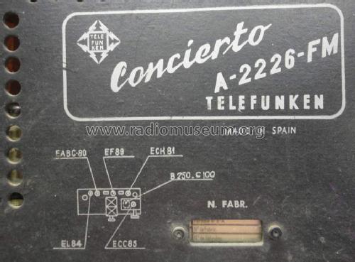 Concierto A-2226 FM; Telefunken (ID = 1680074) Radio