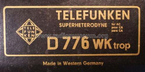 D776WK trop Hi-Fi; Telefunken (ID = 1578932) Radio