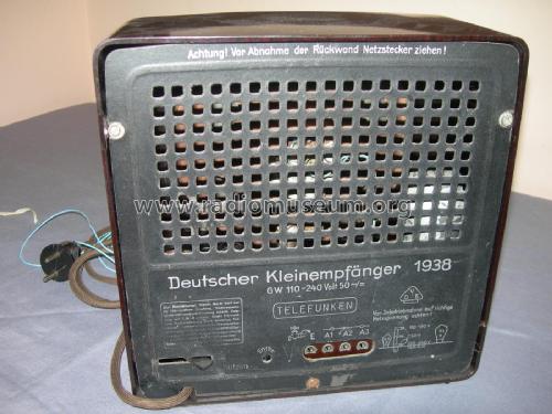 Deutscher Kleinempfänger 1938 DKE38; Telefunken (ID = 2432065) Radio