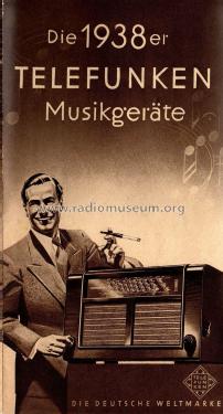 Die 1938er Telefunken Musikgeräte Druckschrift J8/2102G; Telefunken (ID = 3121799) Paper