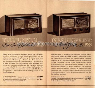 Die 1938er Telefunken Musikgeräte Druckschrift J8/2102G; Telefunken (ID = 3121802) Paper