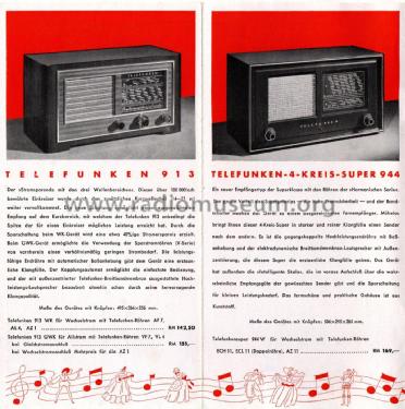 Die 1939er Telefunken Weltempfänger Druckschrift 9/2103; Telefunken (ID = 3121988) Paper