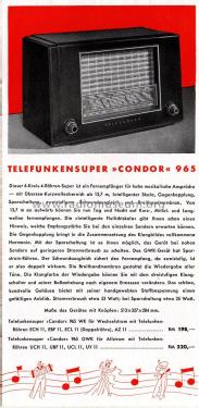 Die 1939er Telefunken Weltempfänger Druckschrift 9/2103; Telefunken (ID = 3121989) Paper