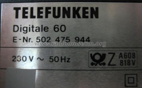 Digitale 60; Telefunken (ID = 626496) Radio