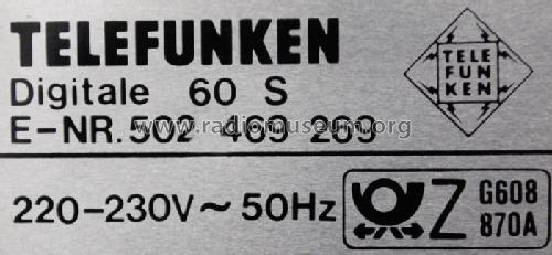 Digitale 60S; Telefunken (ID = 713581) Radio