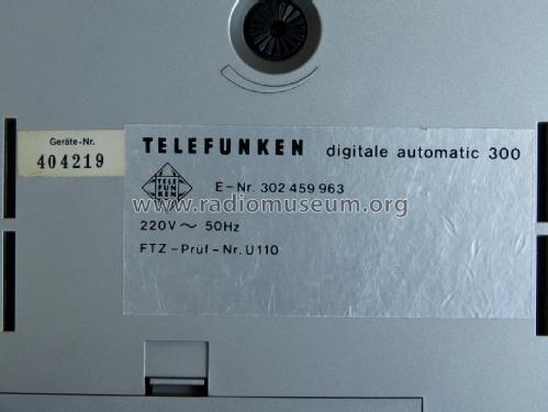 Digitale automatic 300; Telefunken (ID = 2126881) Radio