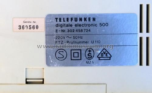 Digitale electronic 500; Telefunken (ID = 2019736) Radio