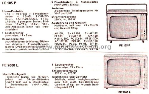 FE105P; Telefunken (ID = 2920454) Television