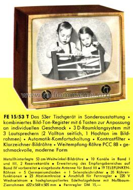 FE15/53T; Telefunken (ID = 2915681) Television