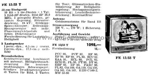 FE15/53T; Telefunken (ID = 2915693) Television