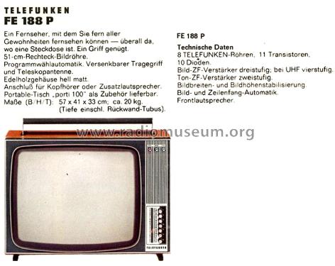 FE188P; Telefunken (ID = 2930766) Television