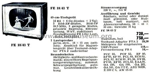 FE18/43T; Telefunken (ID = 2916631) Television