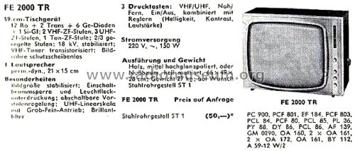 FE2000TR; Telefunken (ID = 2923035) Television