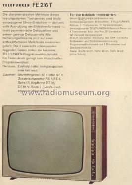 FE216T; Telefunken (ID = 981463) Television